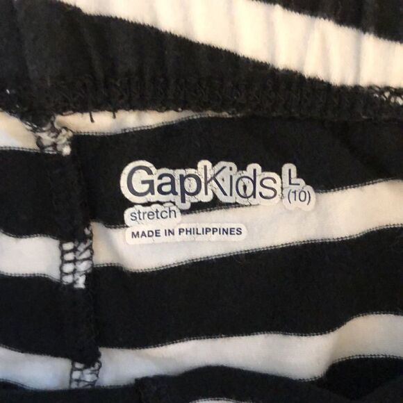Gap Kids Black and White Striped Capri Leggings, Girls L - Picture 2 of 2